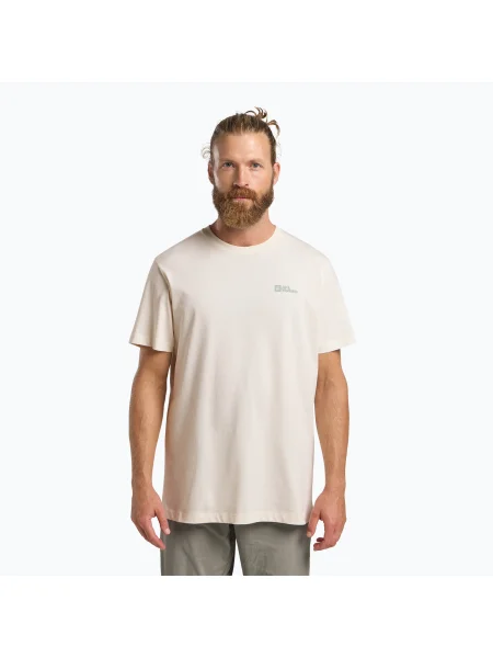 Мъжка тениска Jack Wolfskin Essential cotton white бяло