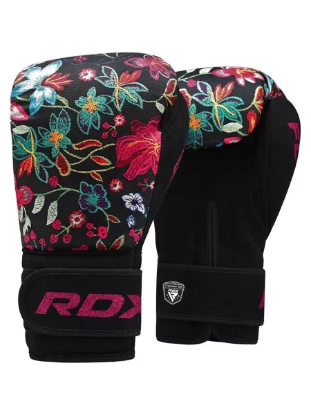 Rękawice bokserskie dla kobiet RDX FLORAL czarne