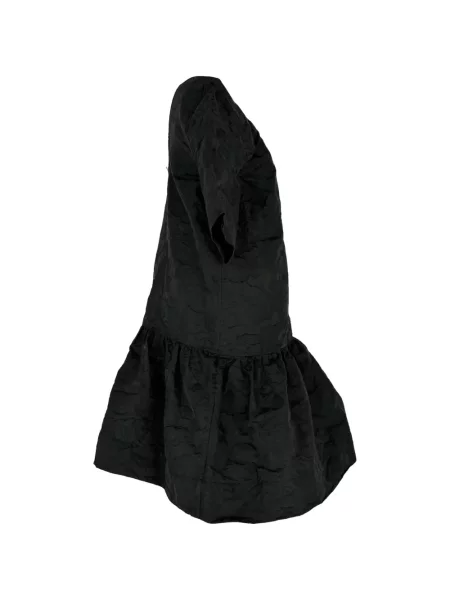 Rochie mini Ganni din jacard cu spatele deschis negru
