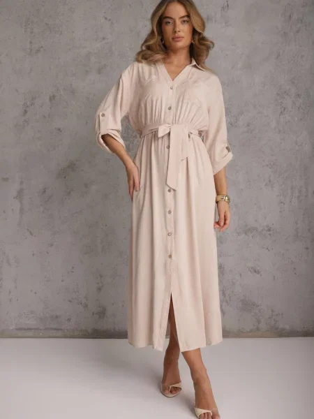 Rochie Retona deschis bej