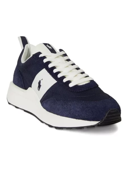 Sneakersy Polo Ralph Lauren z logo skórzane niebieskie