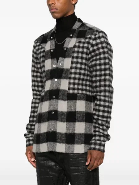 Gyapjú kockás dzseki Rick Owens fekete