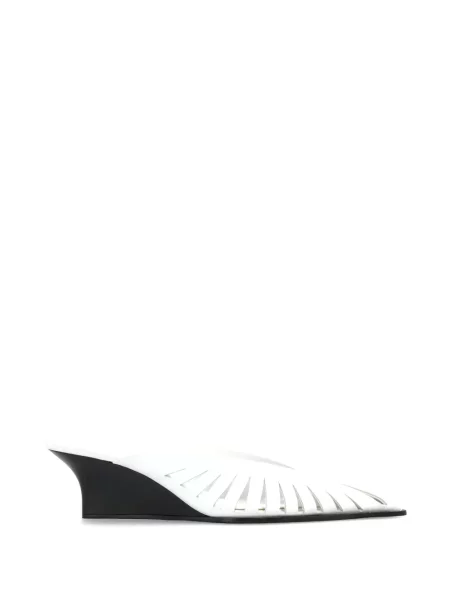 Papuci tip mules Iro din piele alb
