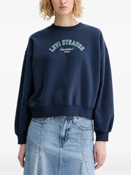 Curea Levi's® cu broderie cu cataramă cu dungi albastru