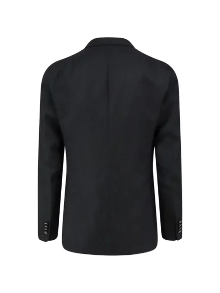 Geacă Tagliatore cu model herringbone cu două rânduri de nasturi negru