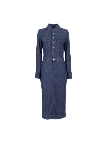 Sukienka maxi 7 For All Mankind niebieska