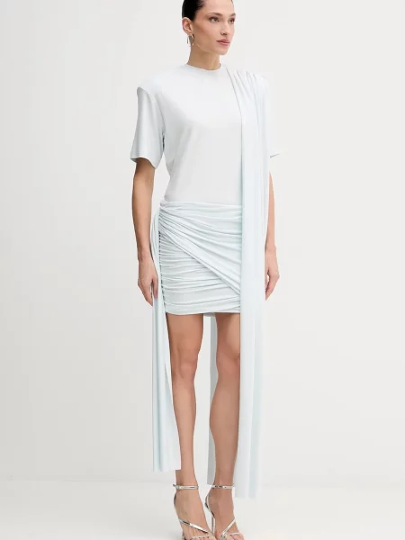 Рокля La Mania ANYA къса с кройка по тялото ANYA синьо