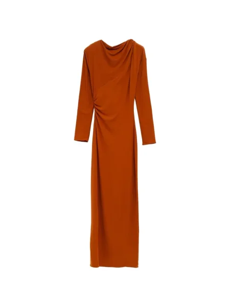 Rochie Atlein drapată de costum maro