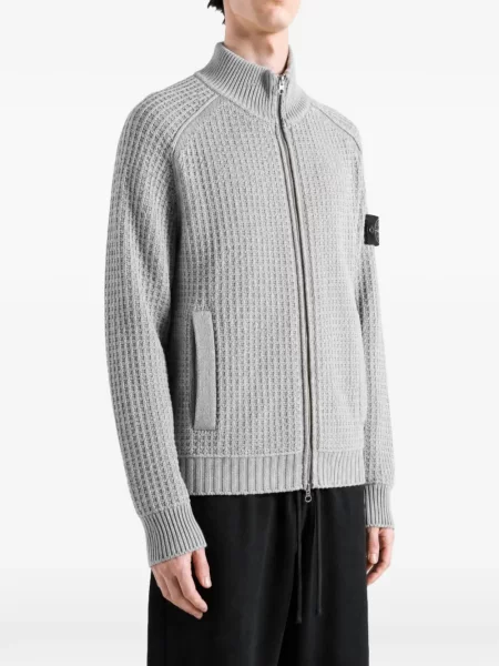 Πουλόβερ Stone Island με όρθιο γιακά πέτρες γκρι