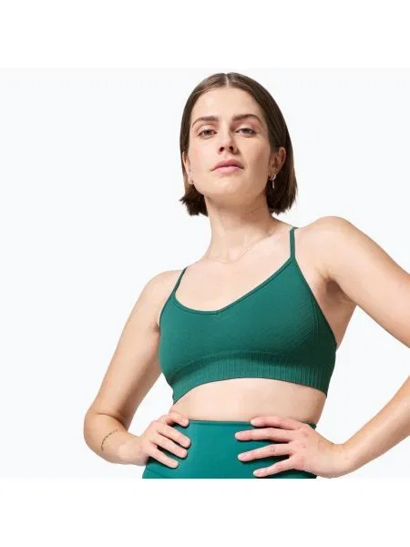 Casall Безшевен графичен рипс Спортен дамски топ за обучение зелен