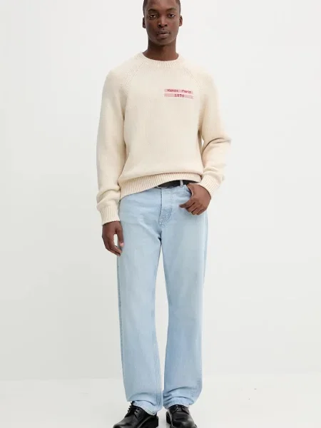 Kenzo sweter z wełną ciepły beżowy