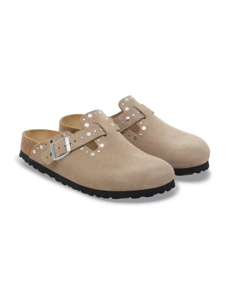 Kapcie Birkenstock skórzane beżowe