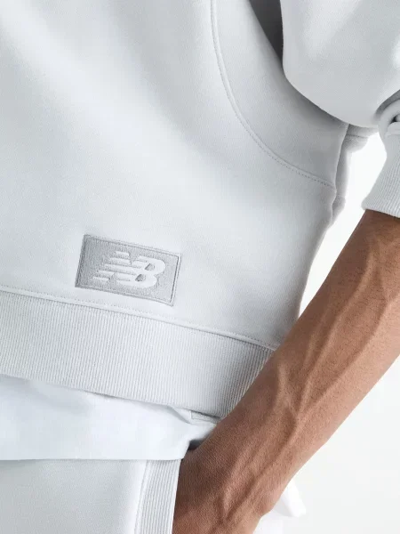 Флисовое худи New Balance серое