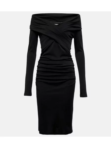 Rochie midi Diane Von Furstenberg de lână până la genunchi de costum negru