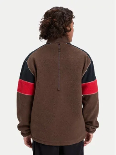 QUIKSILVER Funkcionalna jopa iz flisa CLEAN COAST BLO čokolada / rdeča / črna rjava