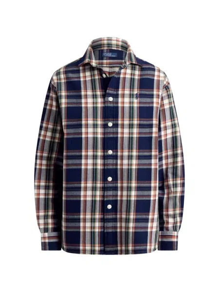 Semišový kostkovaný batoh Polo Ralph Lauren černý