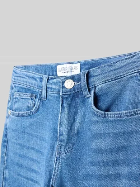 Jeansy o luźnym kroju z wpuszczanymi Cars Jeans niebieskie