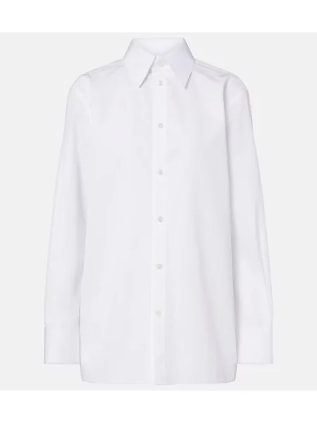 Cămașă Saint Laurent din poplin alb
