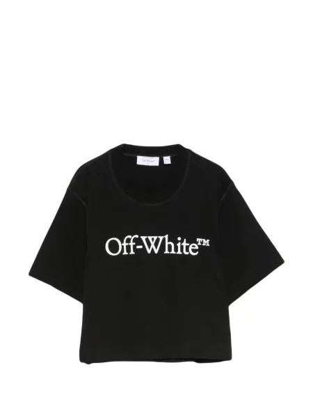Decupat tricou Off-white cu imagine alb