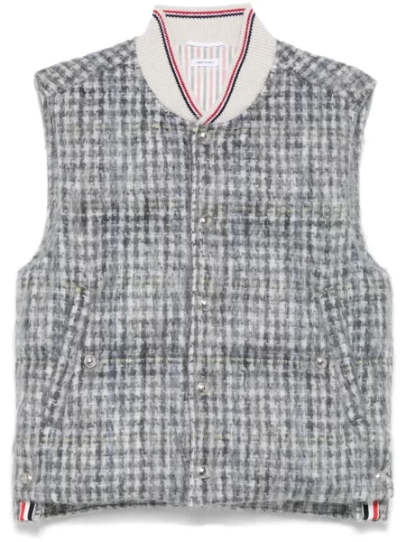 Vestă din puf Thom Browne în carouri negru