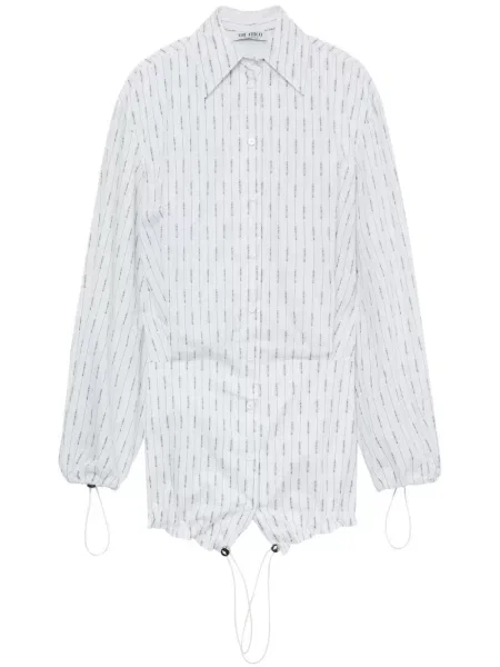 Rochie tip cămașă The Attico cu dungi alb