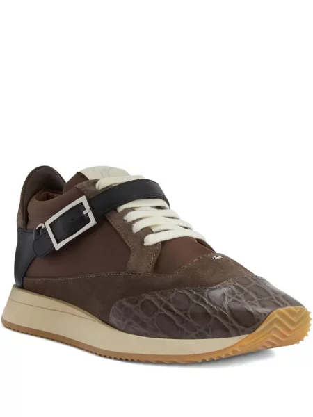 Sneakerși Giuseppe Zanotti cu cataramă maro