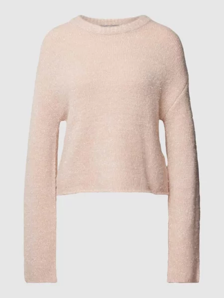 Sweter z dzianiny z dodatkiem wełny Jake*s Collection różowy