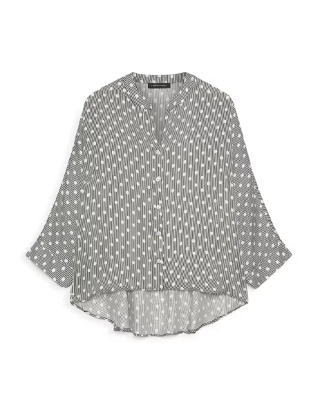 Bluzka w kropki Fiorella Rubino w grochy szara