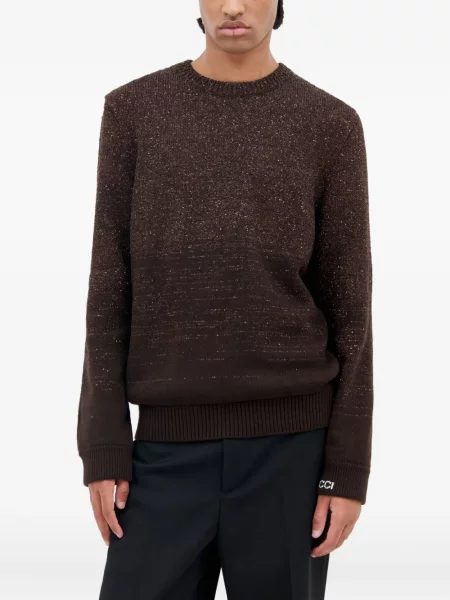 Pulover Gucci cu decolteu rotund maro