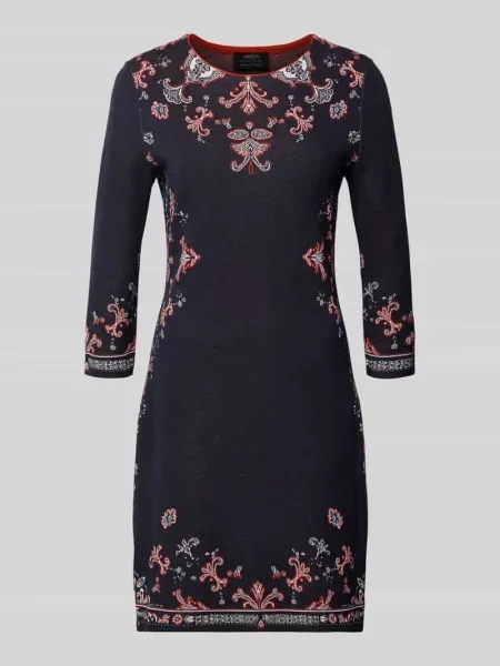 Sukienka o długości do kolan z dodatkiem Marc Cain granatowa