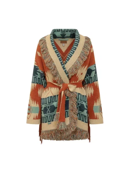 Wielobarwność kardigan Alanui z frędzli kopertowy