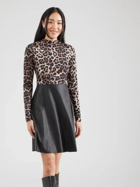 ABOUT YOU Rochie Sita crem / maro negru