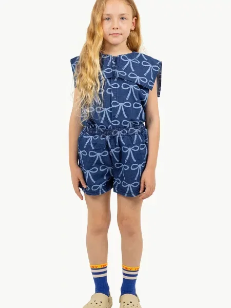 Tinycottons kraťasy BOWS WOVEN SHORT modré