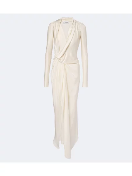 Rochie midi Victoria Beckham din jerseu drapată alb