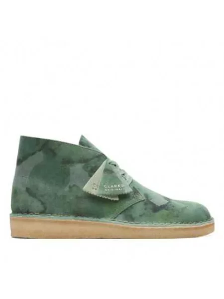 Półbuty Clarks zamszowe zielone