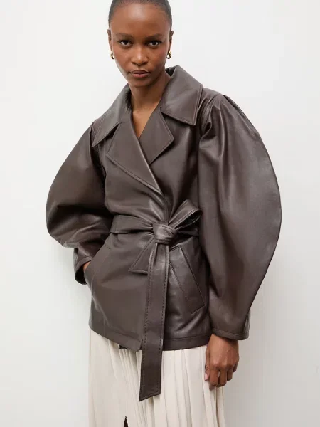 Answear.LAB kurtka skórzana LANI z kolekcji Unscripted brązowa