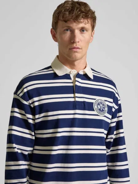 Koszulka polo o kroju relaxed fit z czystej bawełny Tommy Hilfiger granatowe
