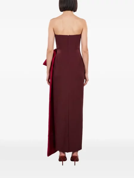 Μάξι φόρεμα Roland Mouret με φιόγκο στράπλες κόκκινο