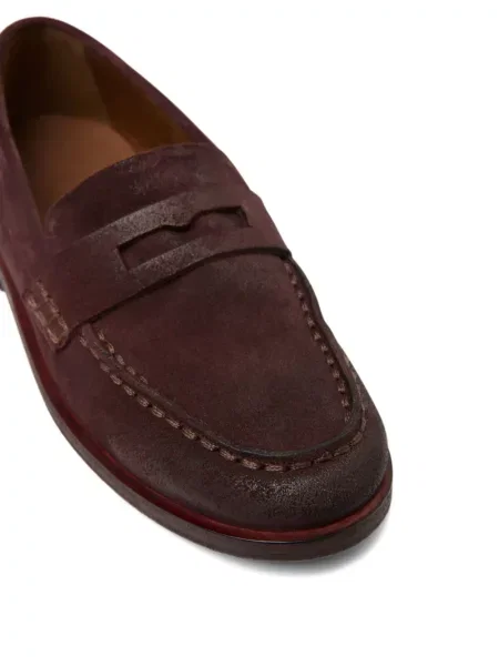 Pantofi loafer Marsell din piele de căprioară roșu