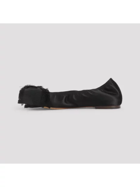 Satynowe balerinki Lanvin czarne