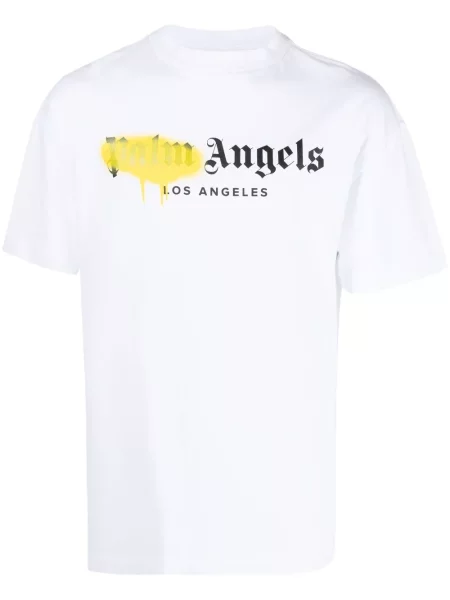 Tricou Palm Angels cu imagine alb