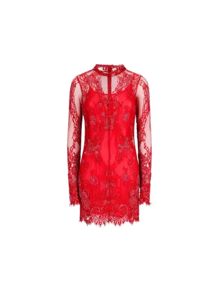 Sukienka mini Blumarine koronkowa czerwona