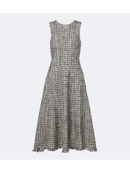 Bouclé rochie midi Proenza Schouler alb