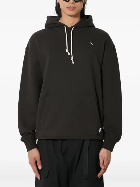 Haftowana bluza z kapturem Puma czarna