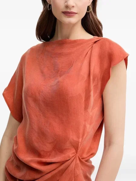 Bluzka Hoss Intropia drapowana pomarańczowa