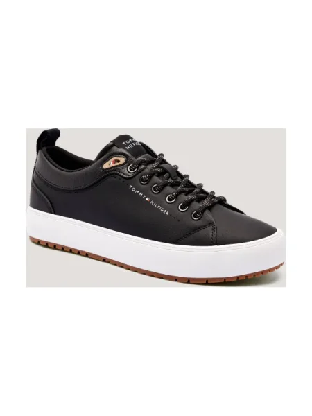 Tommy Hilfiger Sneakers VULC cu adaos de piele negru