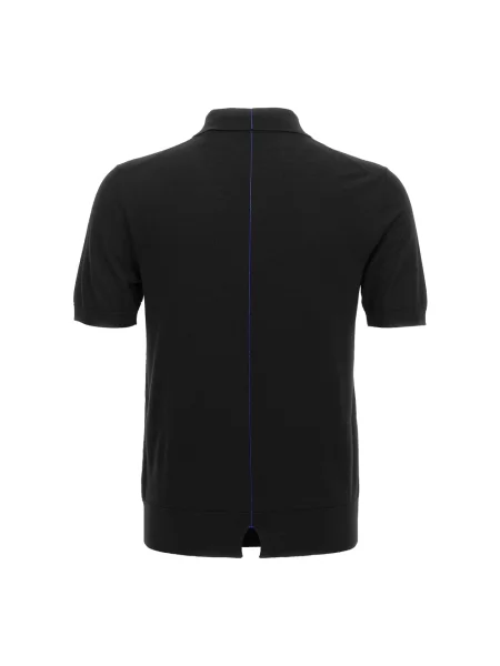 Koszulka polo Burberry wełniana czarna
