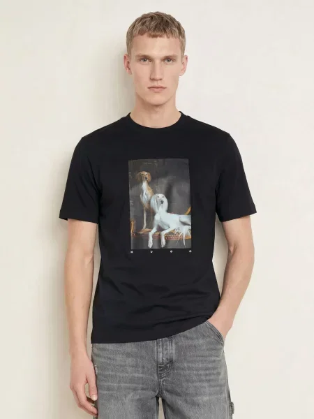 Hugo T-Shirt Daffilo schwarz czarna