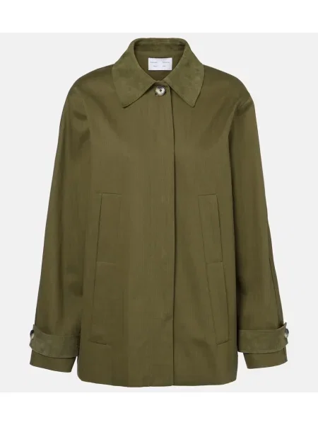 Geacă Proenza Schouler cu model herringbone verde