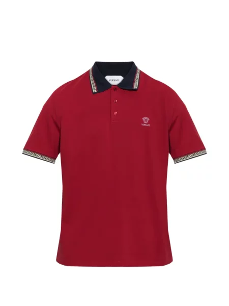 Tricou polo Versace cu broderie roșu